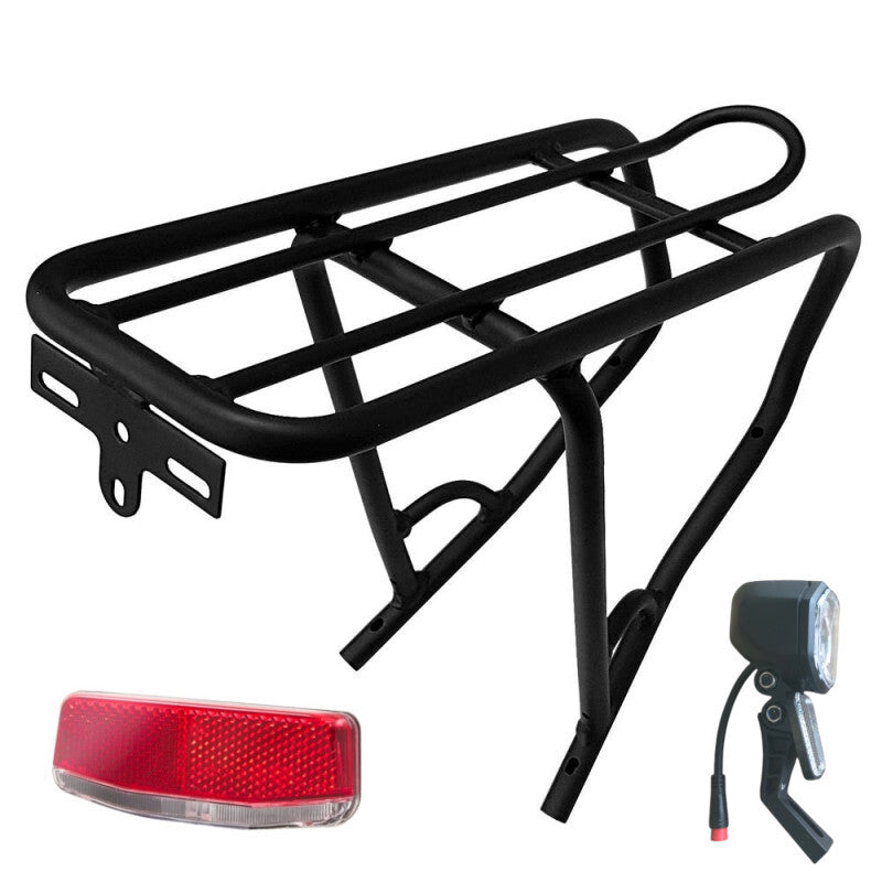 Rear Carrier Rack + Front Light + Rear Light kit for Moscow, Venice, Milano