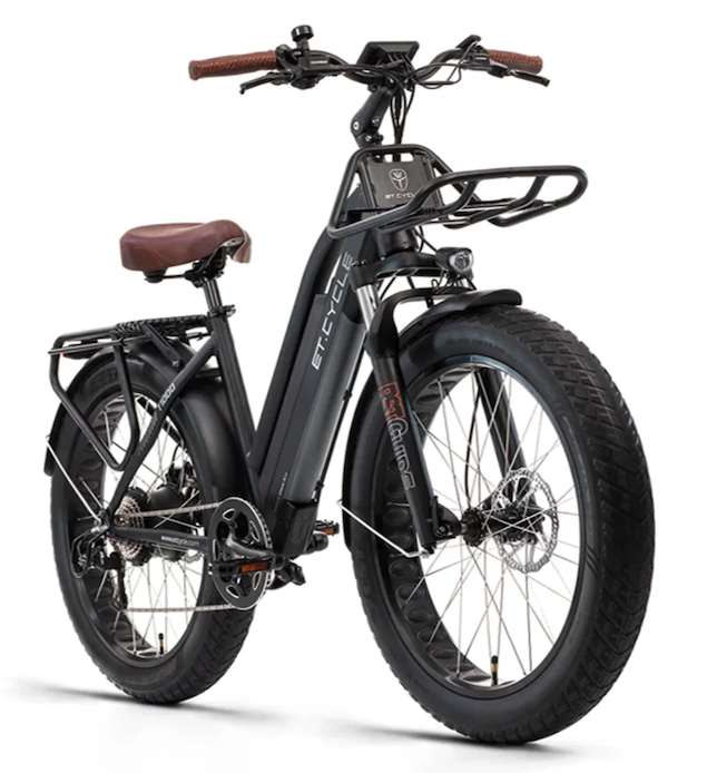 ET.Cycle T1000 Fat Trekking Step-thru E-Bike, Hydraulic Brakes, 48V 21Ah, 1008Wh- Matt Black