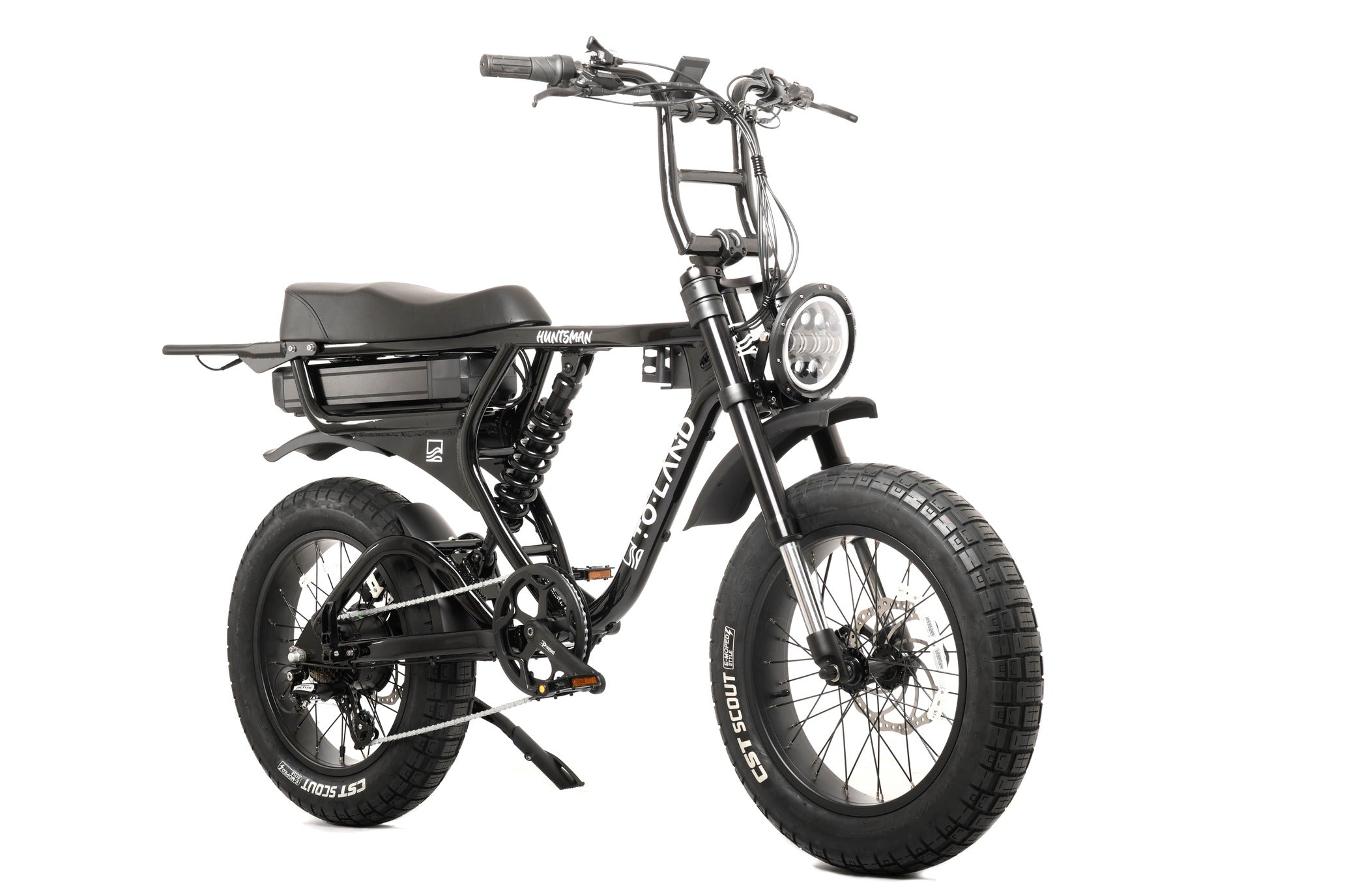 Black electric bike on a white background