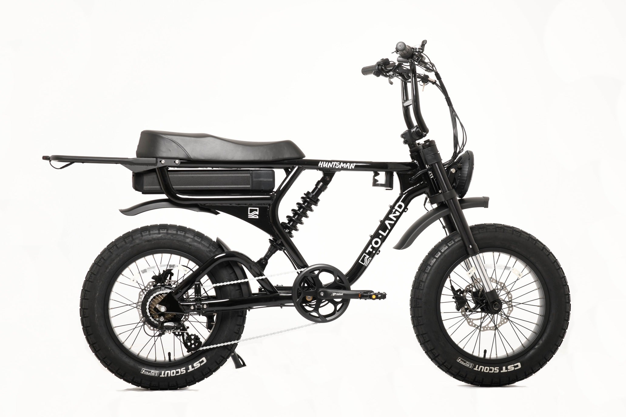 Black electric bike on a white background