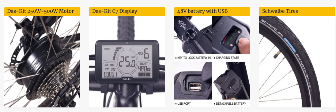 NCM Milano Plus Trekking E-Bike 48V 16AH