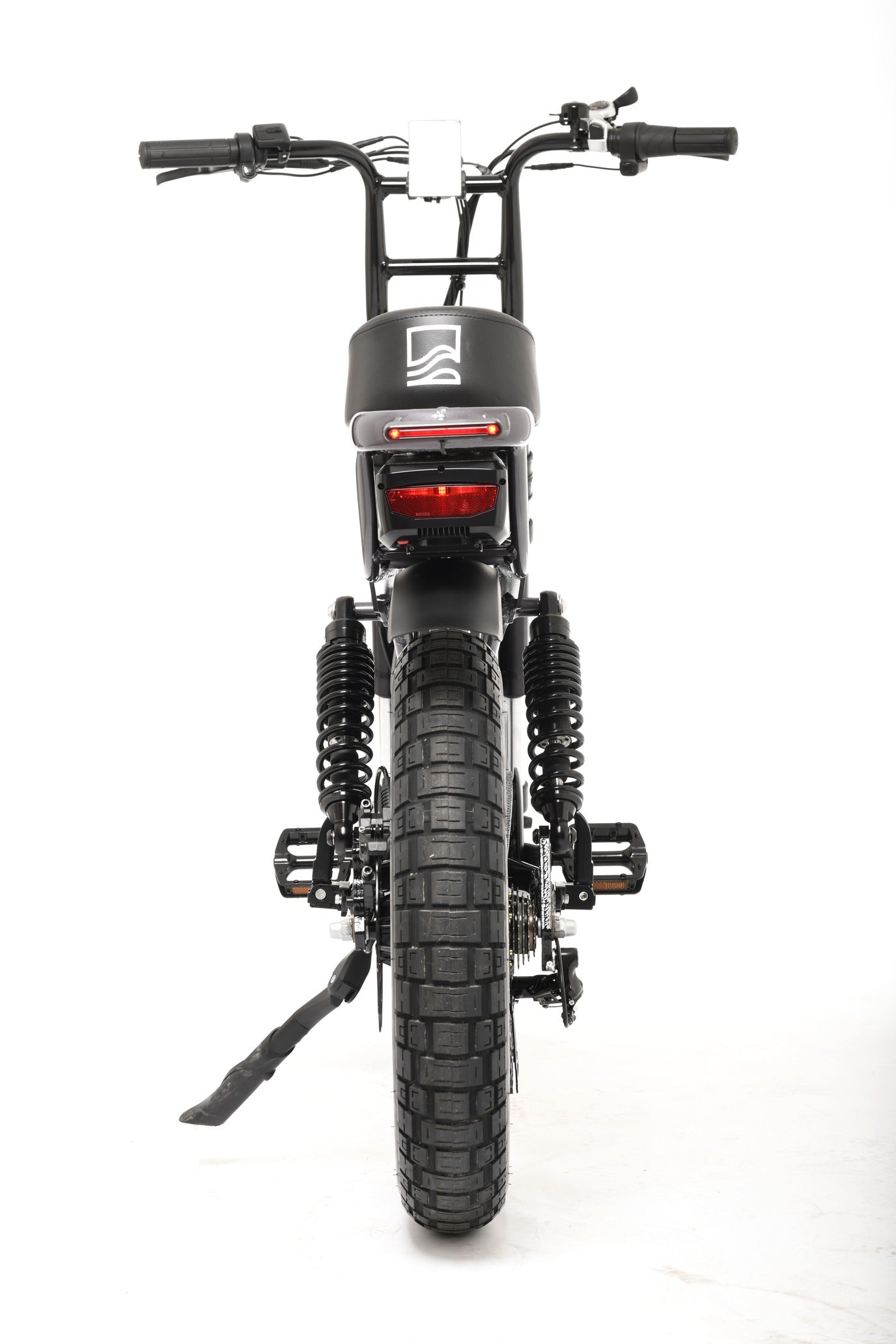 Black electric bike on a white background