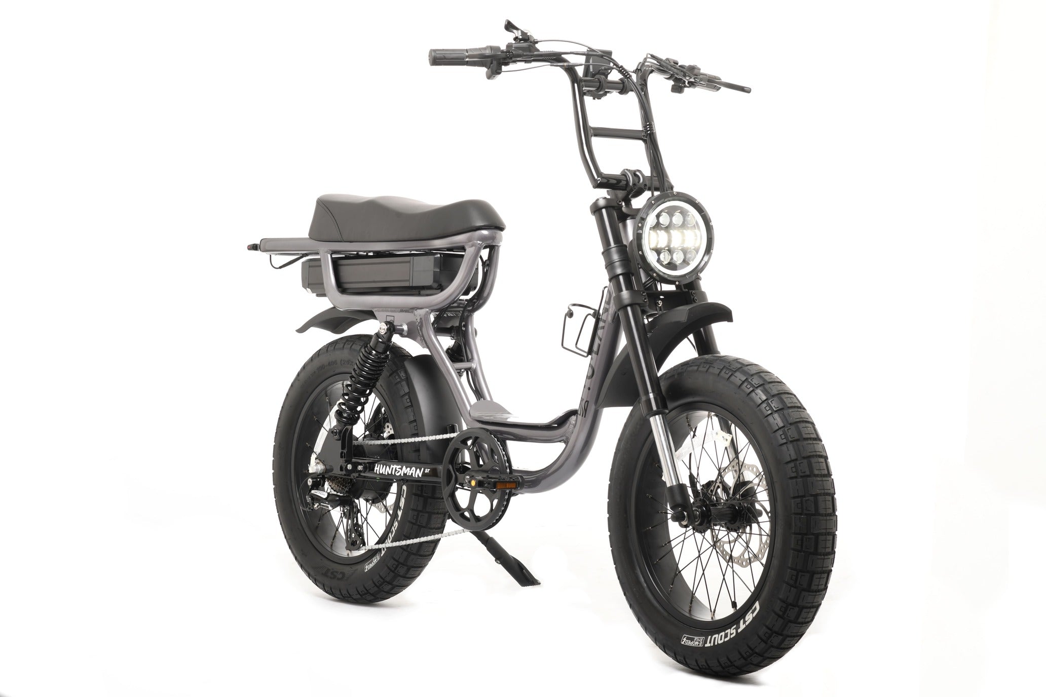 Gray electric bike on a white background