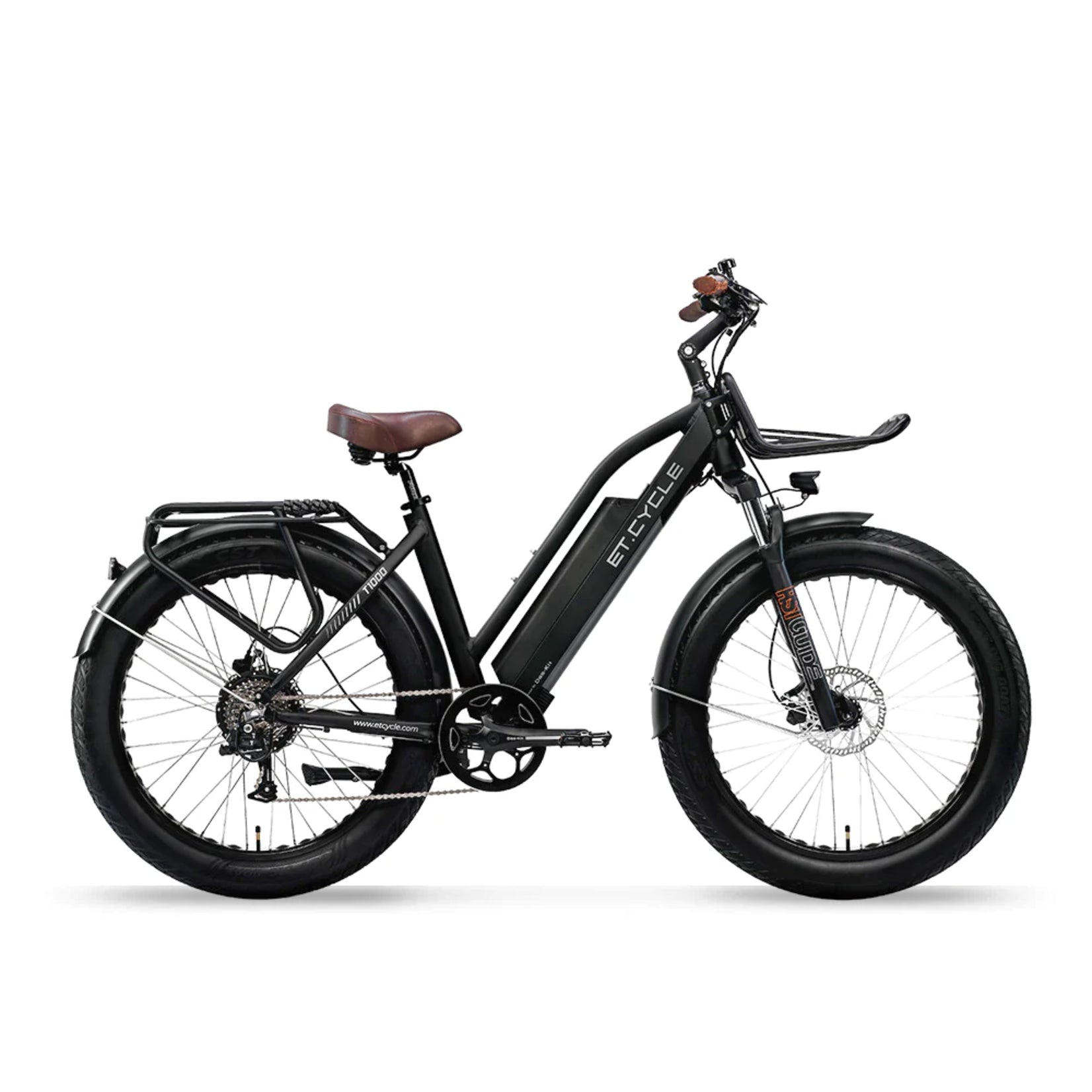 ET.Cycle T1000 Fat Trekking Step-thru E-Bike, Hydraulic Brakes, 48V 21Ah, 1008Wh- Matt Black