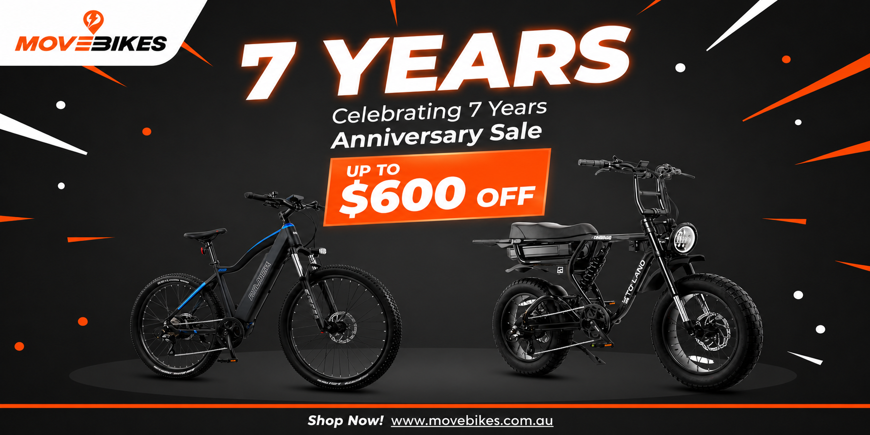 Move Bikes 7 Year Anniversary Sale Banner