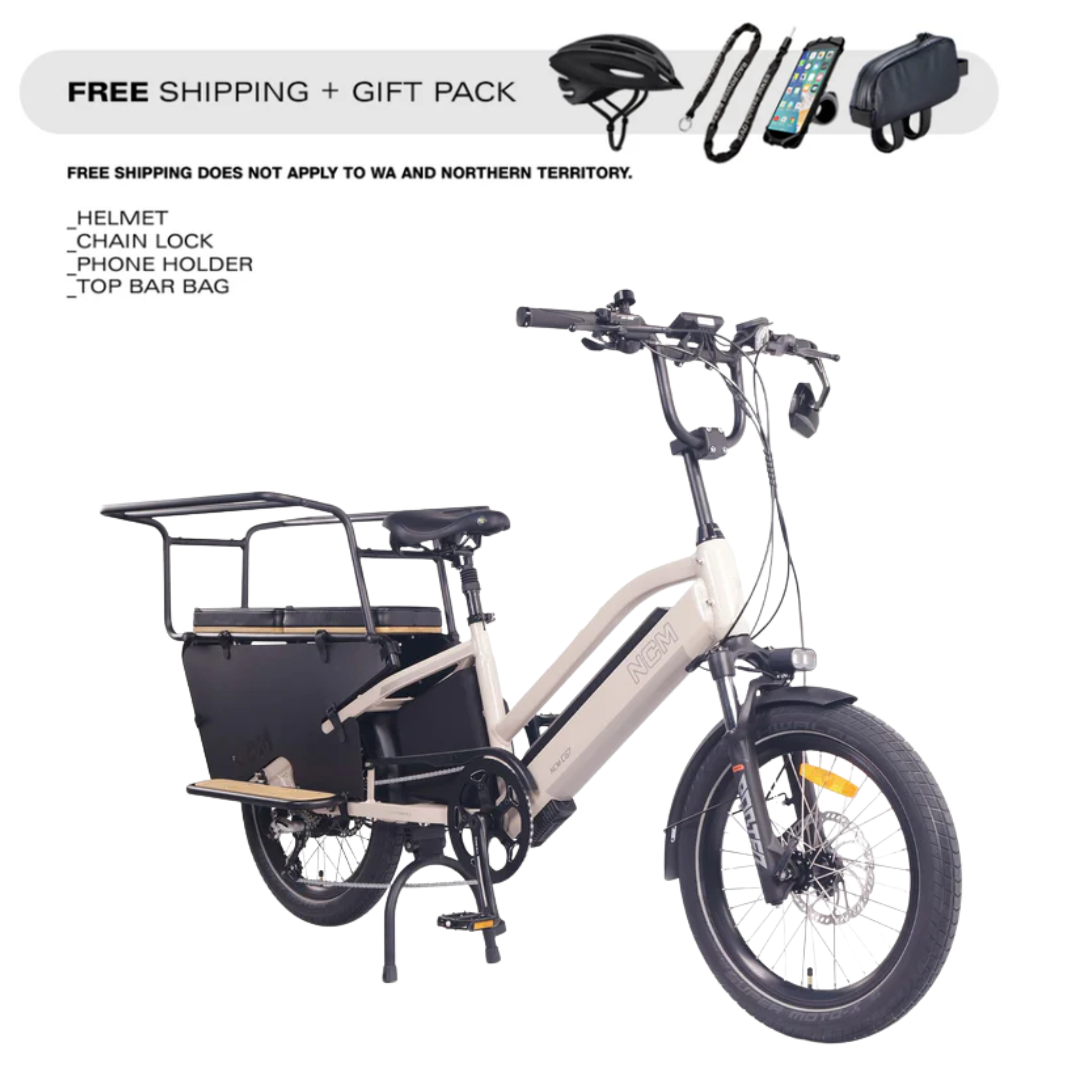 NCM CG7 Step Thru Cargo E-Bike 250-500w 48v 19Ah 912Wh Battery