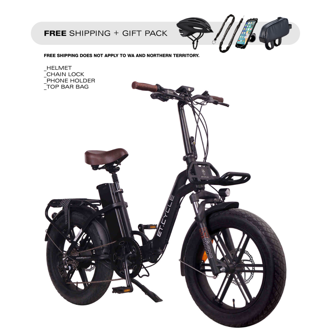 ET-CYCLE F1000 48 V 21 Ah, 1008 Wh Frenos hidráulicos [Negro mate] 