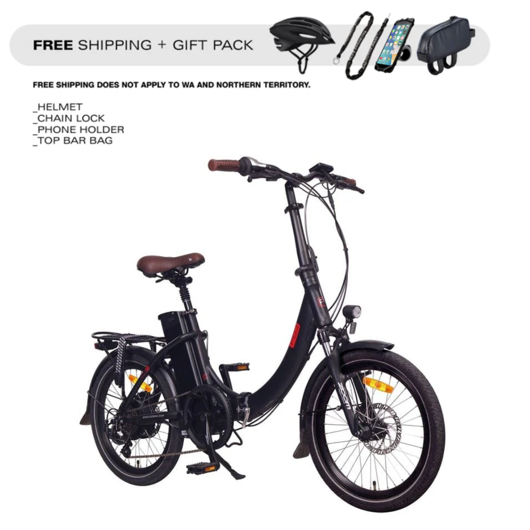 FOO F1 Folding Electric Bike, 250W E-Bike, 36V 13Ah 468Wh Battery [Matt Black 20]