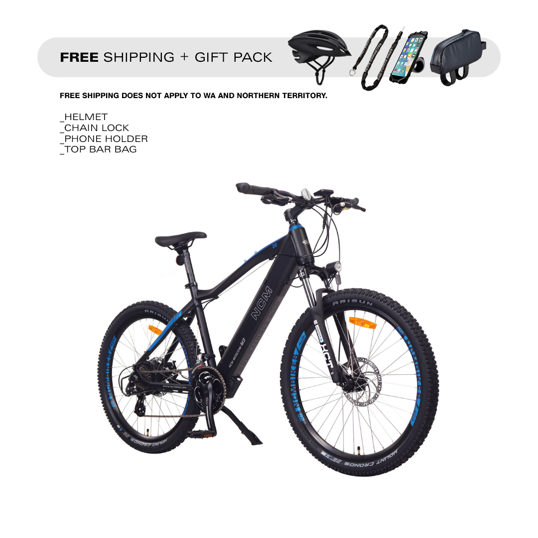 NCM Moscow M3 Electric Mountain Bike, 250W E-MTB, 576Wh Battery