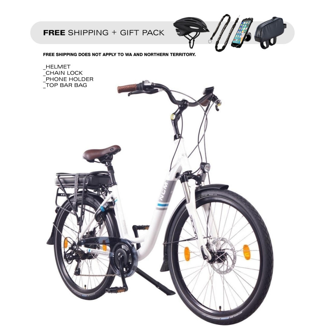 Bicicleta eléctrica de trekking NCM Munich de 250 W a 500 W y 36 Ah 