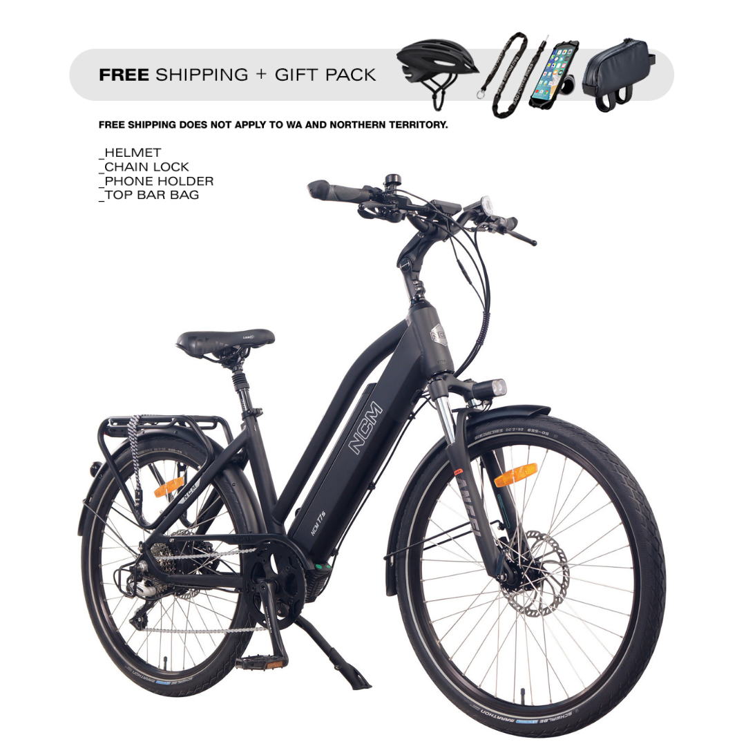 Bicicleta eléctrica de trekking NCM T7S con cuadro de mandos, 250 W, batería de 48 V, 19 Ah, 912 Wh, 26" 