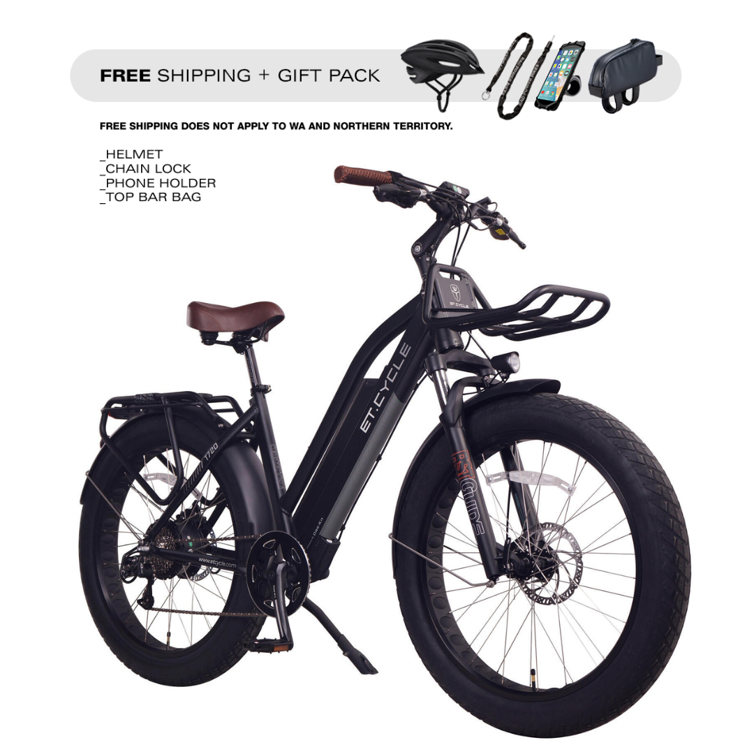 Bicicleta eléctrica de trekking Fat Step-Thru ET.Cycle T720, par de 70 Nm, batería de 48 V, 15 Ah, 720 Wh